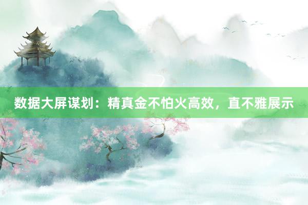 数据大屏谋划:精真金不怕火高效,直不雅展示